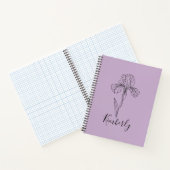 Carnet Iris de février Fleur de naissance personnalisée (Intérieur)