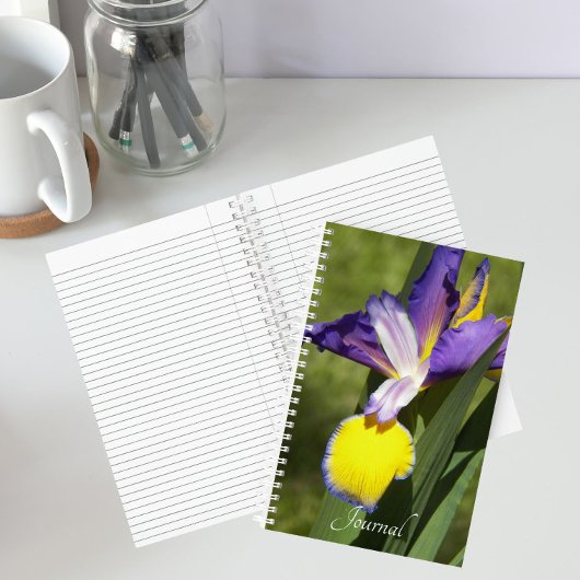 Carnet Iris de Sibérie Fleur Violet et Jaune