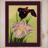 Carnet Iris d'eau japonais Monogramme botanique vintage
