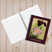 Carnet Iris d'eau japonais Monogramme botanique vintage
