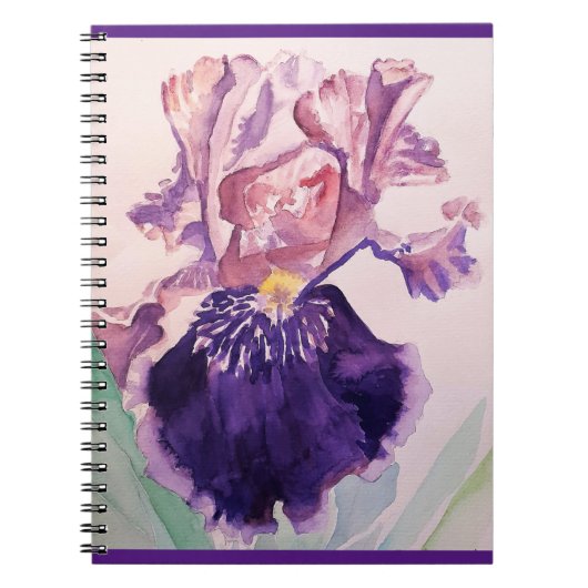 Carnet Iris iris glorieux violet fleurs d'aquarelle Art (Devant)