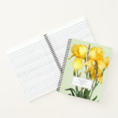 Carnet Iris jaune personnalisable avec nom Vert citron cl (Intérieur)