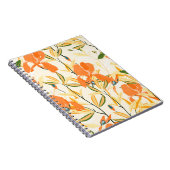 Carnet Iris orange : motif floral transparent (Côté Droit)