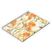 Carnet Iris orange : motif floral transparent (Côté gauche)