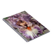 Carnet Iris violet et blanc avec barbe orange Floral (Côté Droit)