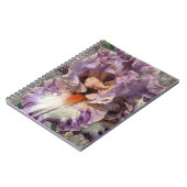 Carnet Iris violet et blanc avec barbe orange Floral (Côté gauche)