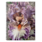 Carnet Iris Violet et Blanc avec Barbe Orange Floral (Devant)