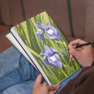 Carnet Irises Sibériennes violettes et blanches