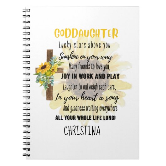 Carnet Irish Blessing For GODDAUGHTER - Cadeau Personnali (Devant)