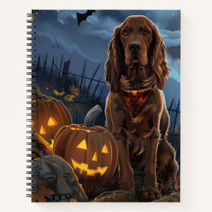 Carnet Irish Red Setter Halloween Éffrayant