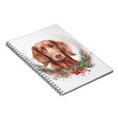 Carnet Irlandais Red Setter Festive Wreath Pup (Côté Droit)