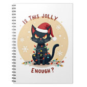 Carnet Is This Jolly Enough Funny Black Cat Christmas Tre (Devant)