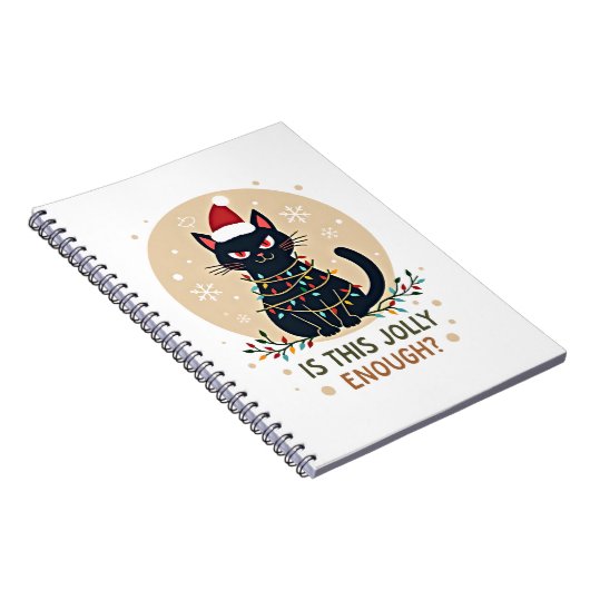 Carnet Is This Jolly Enough Funny Black Cat Christmas Tre (Côté Droit)