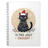 Carnet Is This Jolly Enough Funny Black Cat Christmas Tre (Devant)