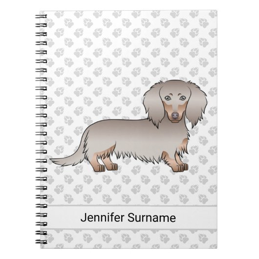 Carnet Isabella et Tan Longue Poil Chien Dachshund & Text (Devant)