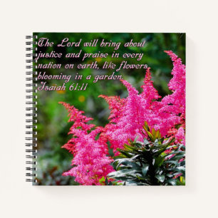 Carnet Isaïe 61:11 Pink Floral Inspirational