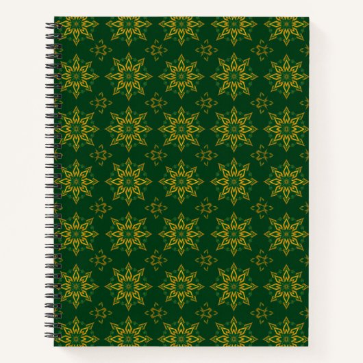 Carnet Islamique Arabesque Or Émeraude (Devant)