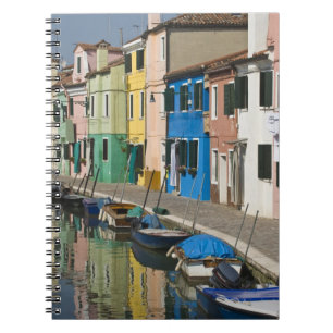 Carnet Italie, Venise, Burano. Maisons multicolores le lo