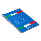 Carnet Italien voyage langue de base italienne azur bleu (Côté Droit)