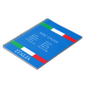 Carnet Italien voyage langue de base italienne azur bleu (Côté gauche)