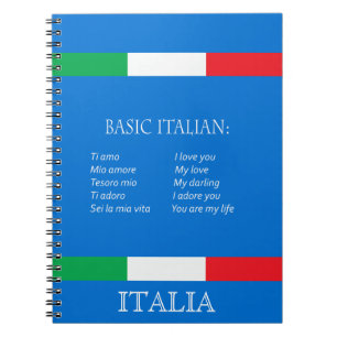 Carnet Italien voyage langue de base italienne azur bleu