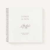 Carnet Ivoire | Chic minimaliste floral (Devant)