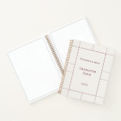 Carnet Ivory burgundy checked modern (Intérieur)