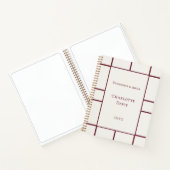 Carnet Ivory burgundy grid business (Intérieur)
