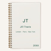 Carnet Ivory emerald green modern minimalst luxury (Recto)