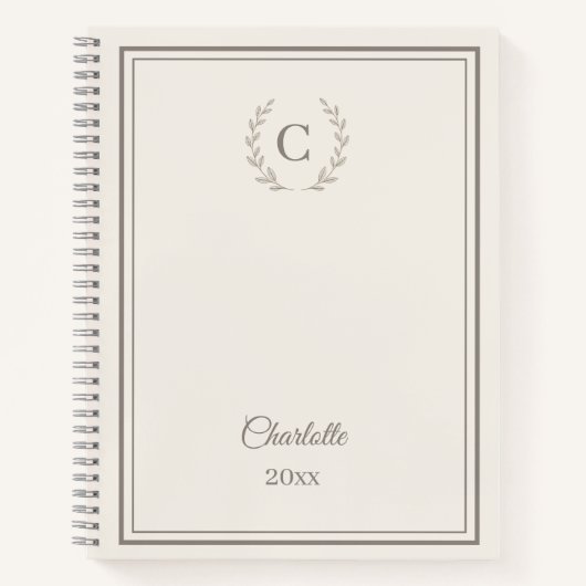 Carnet Ivory taupe Monogram Personalized Quiet Luxury (Devant)