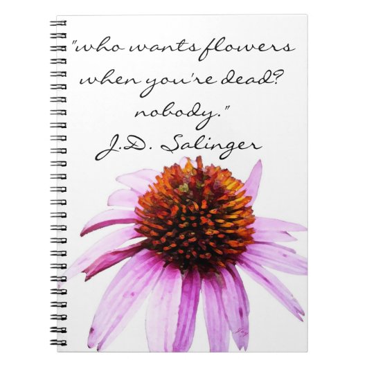 Carnet J.D. Citation des "fleurs" de Salinger (Devant)