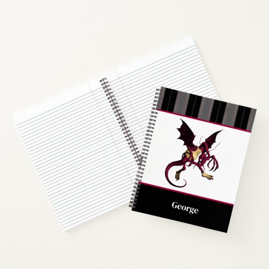 Carnet Jabberwocky Dragon with Monogram and Black Stripes (Intérieur)