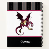 Carnet Jabberwocky Dragon with Monogram and Black Stripes (Dos)