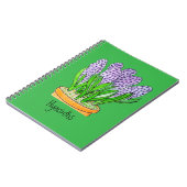 Carnet Jacinthes violettes dans un pot (Côté gauche)