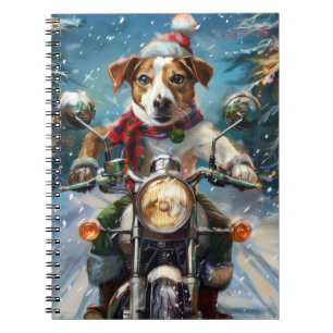Carnet Jack Russell Chien équitation Moto Noël