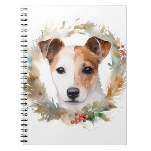 Carnet Jack Russell Christmas Wreath Festive Pup