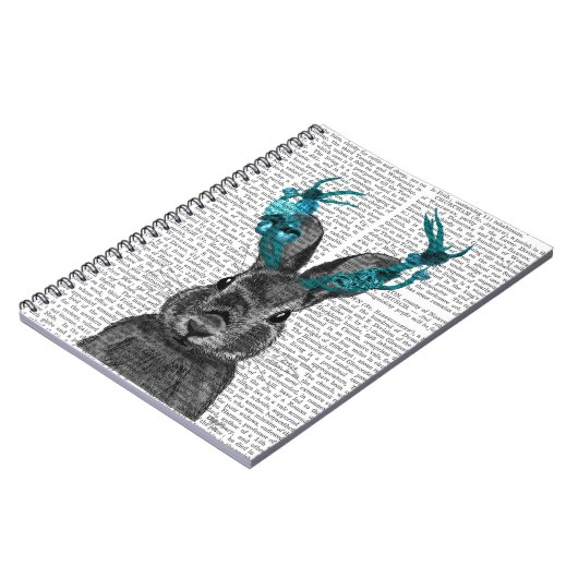 Carnet Jackalope avec Antlers Turquoise (Côté gauche)
