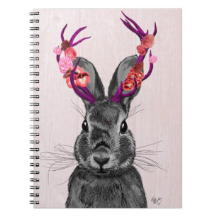 Carnet Jackalope avec les andouillers roses 2