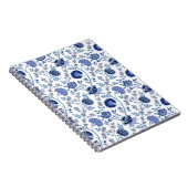 Carnet Jacobean floral blues sur blanc (Côté Droit)