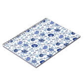Carnet Jacobean floral blues sur blanc (Côté gauche)