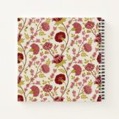 Carnet Jacobean Floral Pattern Rouge Rose Gold Crème (Dos)