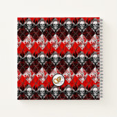 Carnet Jacquard à fil barbelé Saigner rouge noir blanc (Dos)