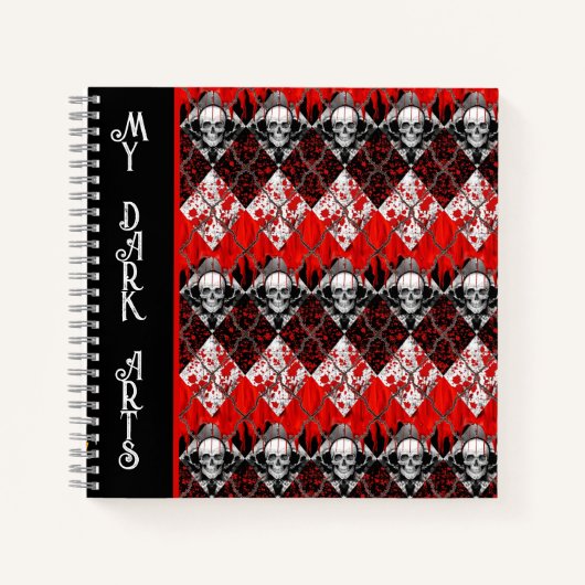 Carnet Jacquard à fil barbelé Saigner rouge noir blanc (Devant)