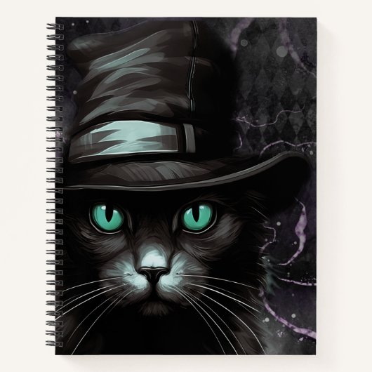 Carnet Jacquard Casquette de chat noir Encre d'alcool (Devant)