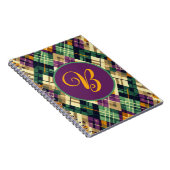Carnet Jacquard Mardi Gras jaune violet vert (Côté Droit)