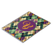 Carnet Jacquard Mardi Gras jaune violet vert (Côté gauche)