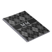 Carnet Jacquard noir Monogramme initial (Côté Droit)