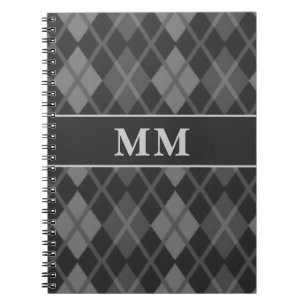Carnet Jacquard noir Monogramme initial