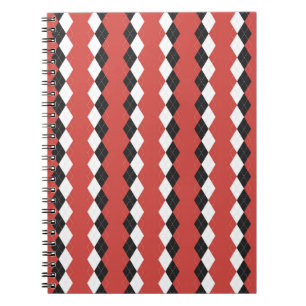 Carnet Jacquard plaid. Motif écossais en blanc, noir et