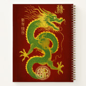 Carnet Jade Green et Gold Année du Dragon Lucky (Dos)